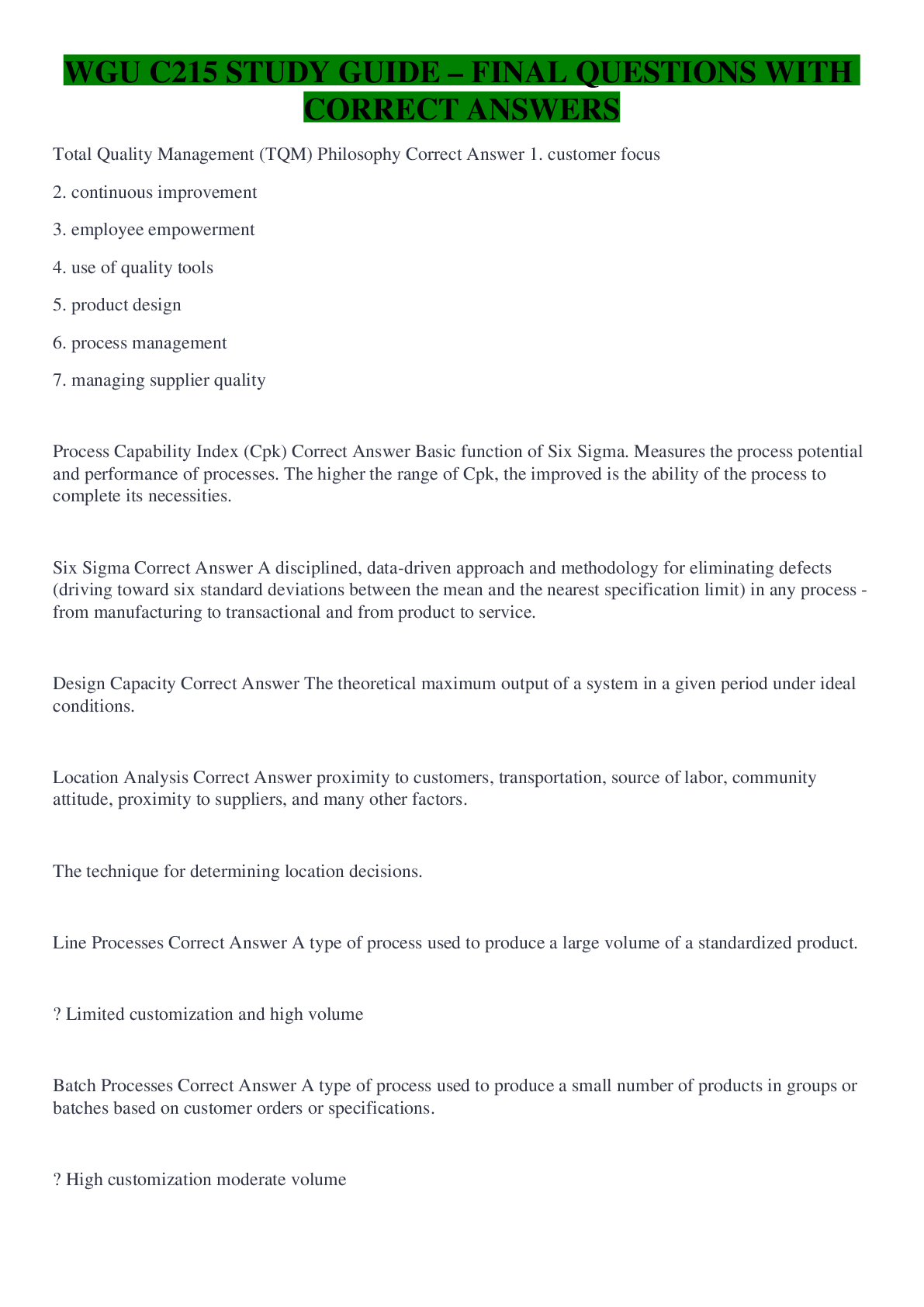 Preview image for WGU C215 STUDY GUIDE – FINAL QUESTIONS WITH CORRECT ANSWERS